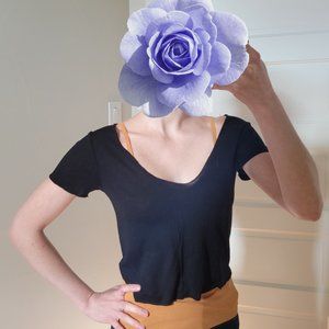 Project Social T Urban Outfitters Black V-Neck Crop Top